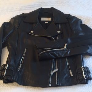 Michael Kors Leather Moto Biker jacket